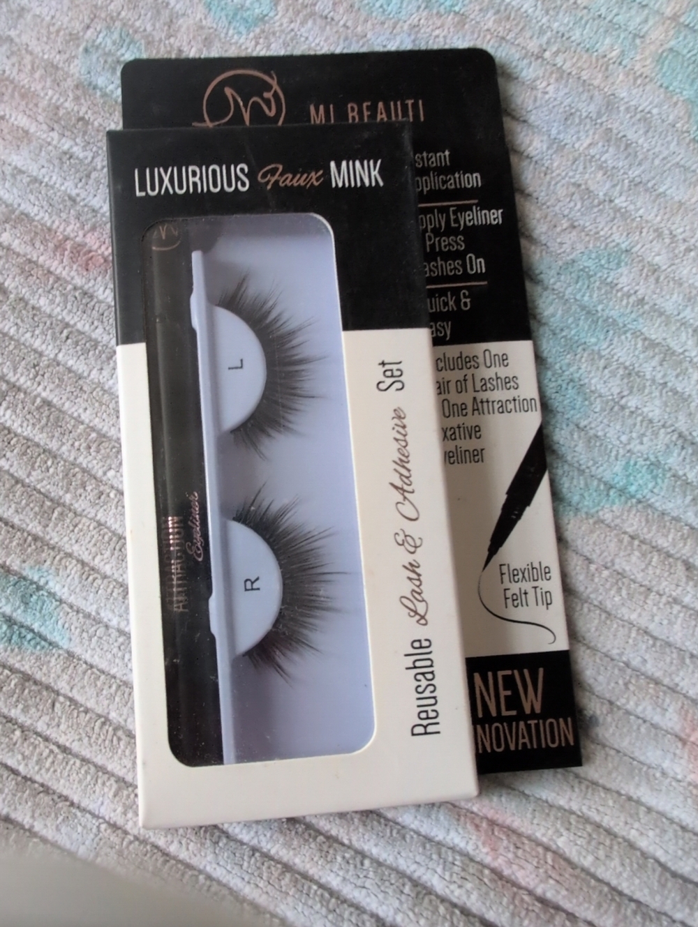 Luxurious Faux Mink Reusable Lash & Adhesive Set - Black
